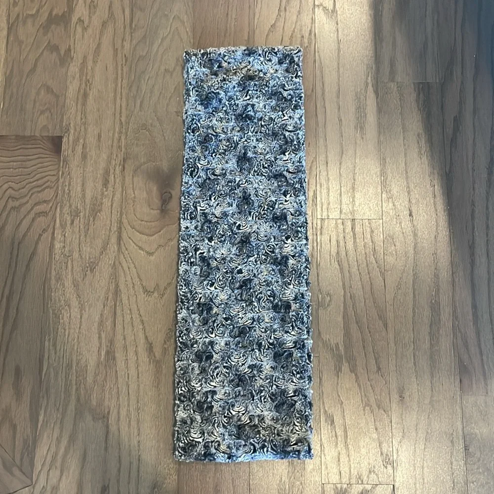 LOFT Black and White Faux Fur Infinity Scarf